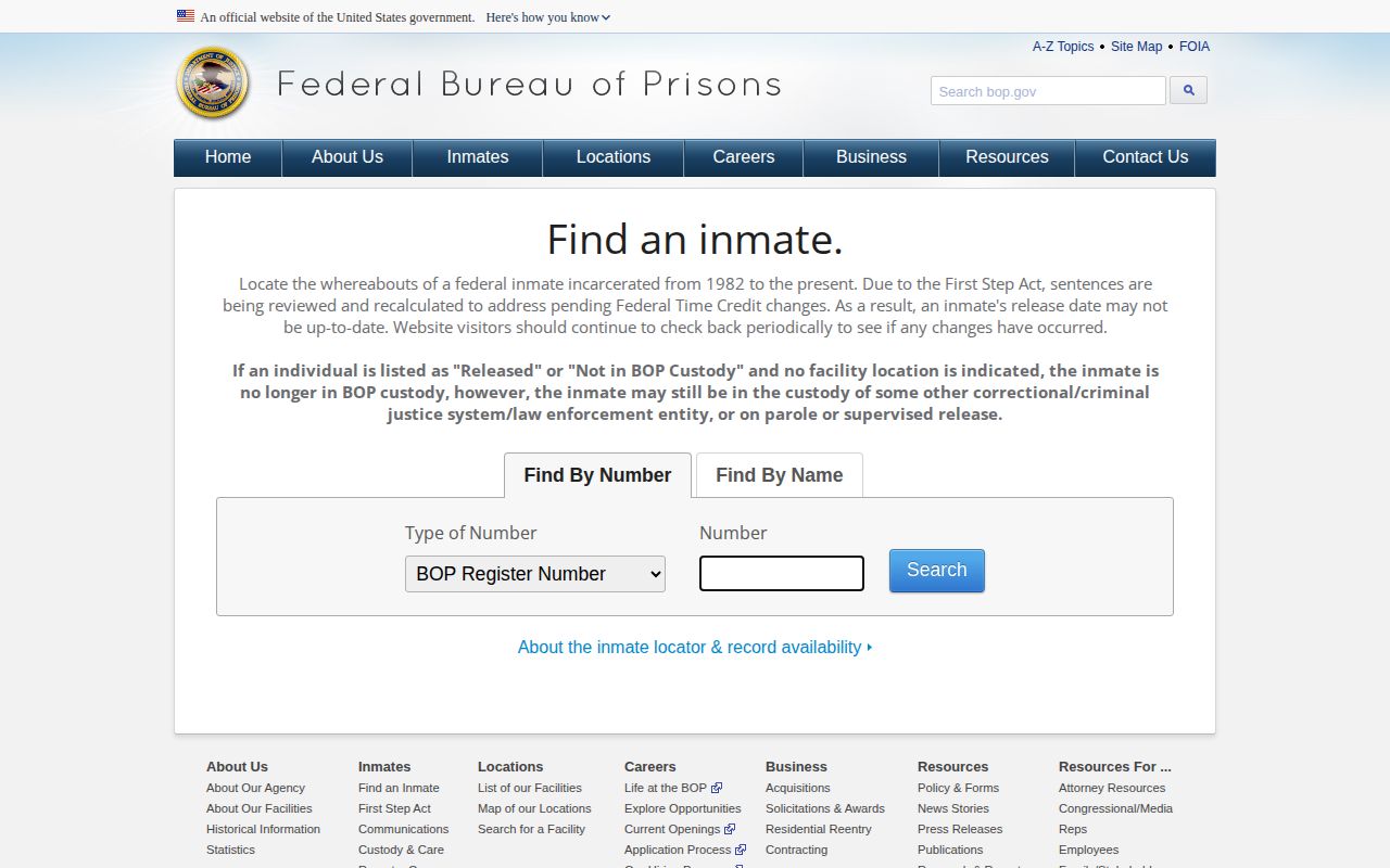 Rockcastle County federal released inmate BOP locator